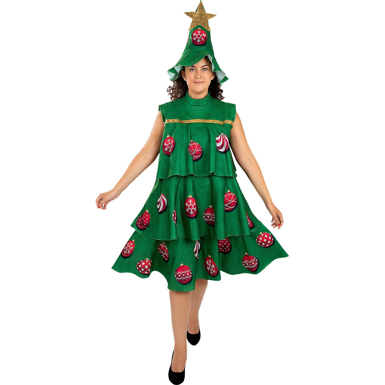 Op deze afbeelding zie je een Kostuums, van het merk Funidelia. Versierd Tot De Top Kerstboom Vrouw Kostuum