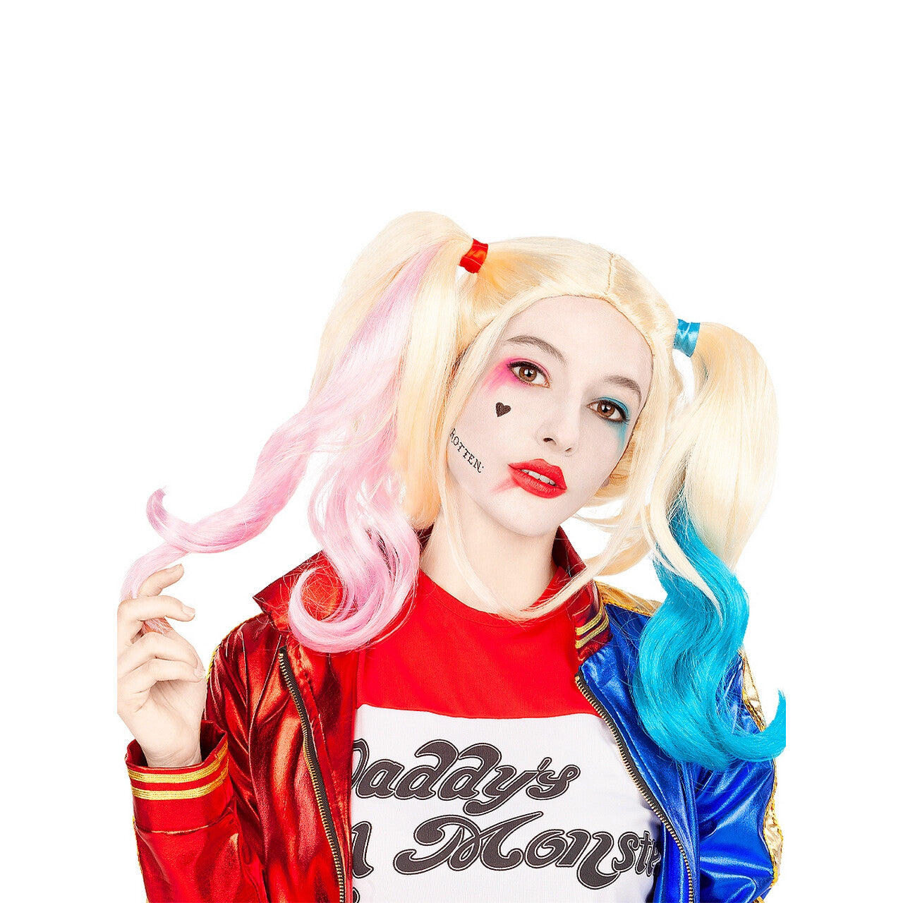 Op deze afbeelding zie je een Accessoires, van het merk Funidelia. Harley Quinn Pruik Suicide Squad Blond Roze Blauw