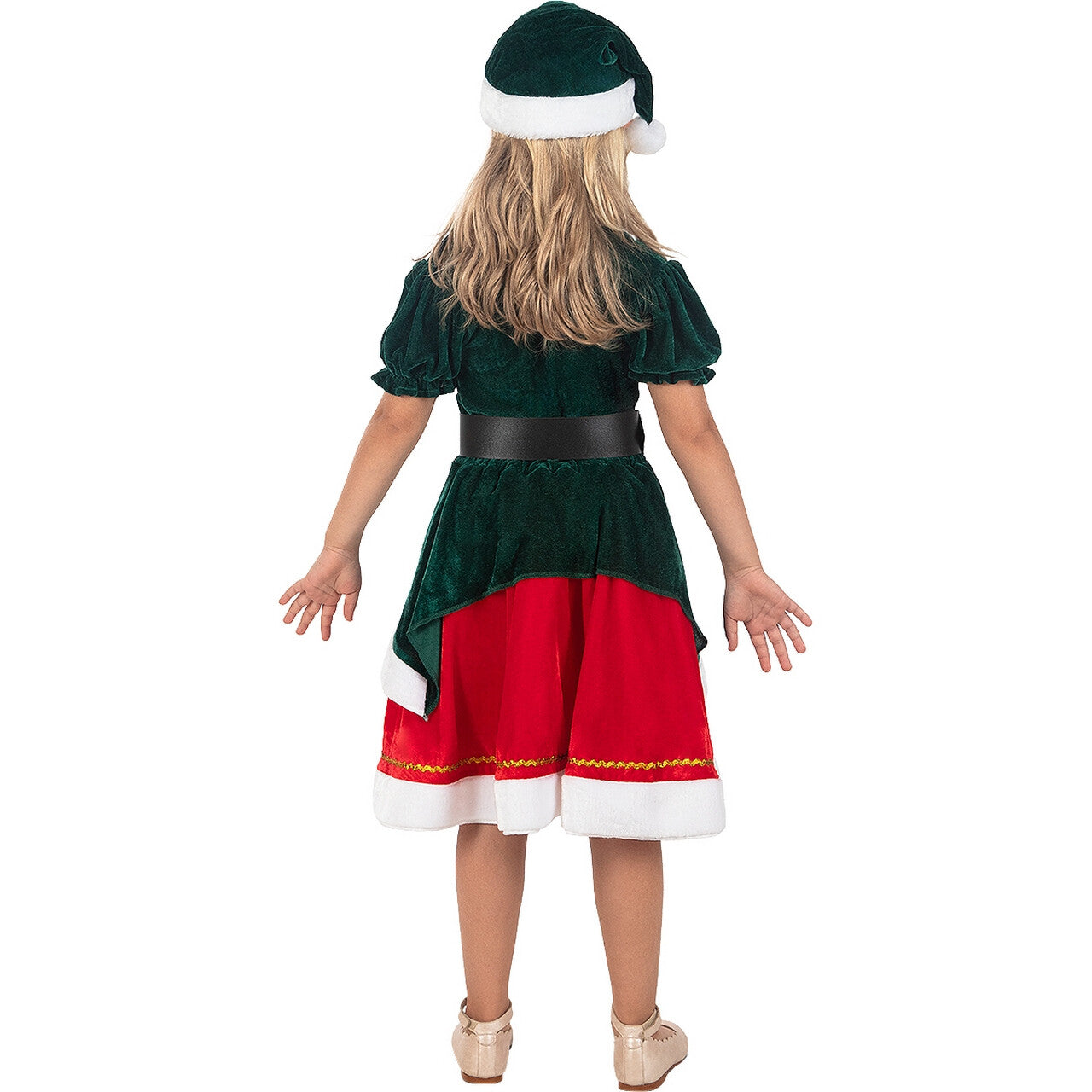 Op deze afbeelding zie je een Kostuums, van het merk Funidelia. Deluxe Kerst Elf Santa Helper Meisje Kostuum