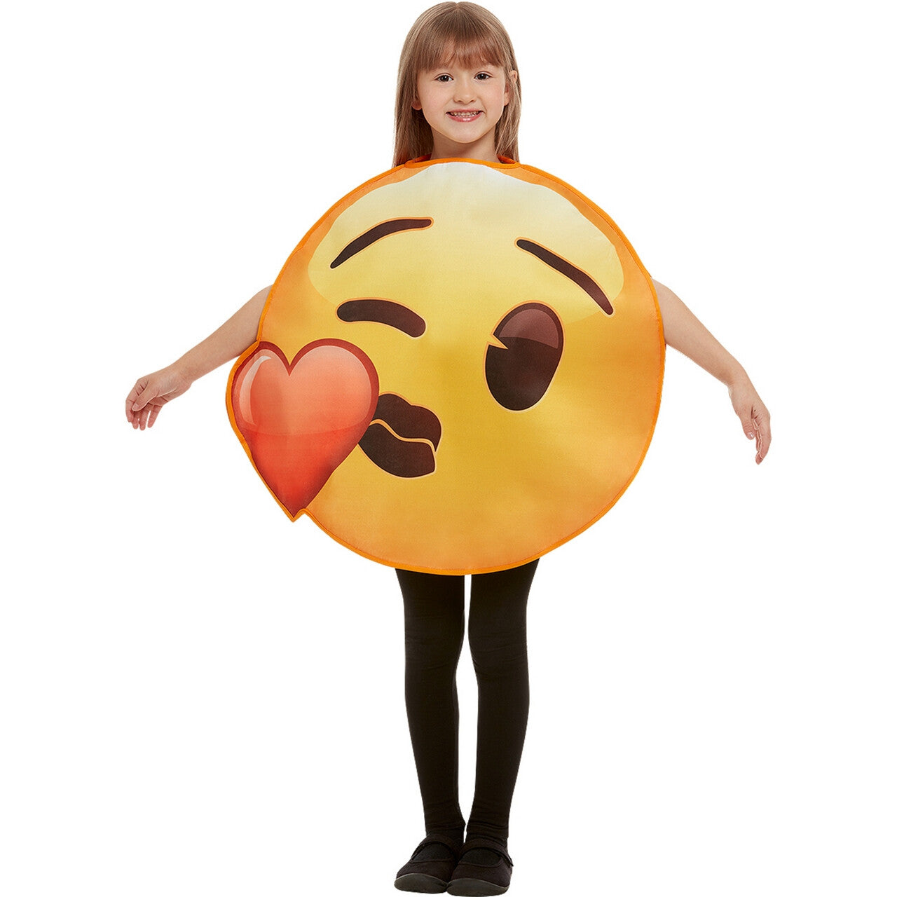 Op deze afbeelding zie je een Kostuums, van het merk Funidelia. Hart-Kusje Emoji Kind Kostuum