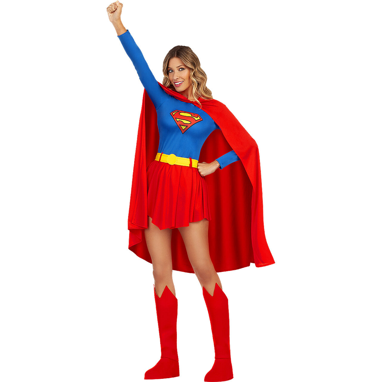 Op deze afbeelding zie je een Kostuums, van het merk Funidelia. Gered Door Superheldin Supergirl Vrouw Kostuum