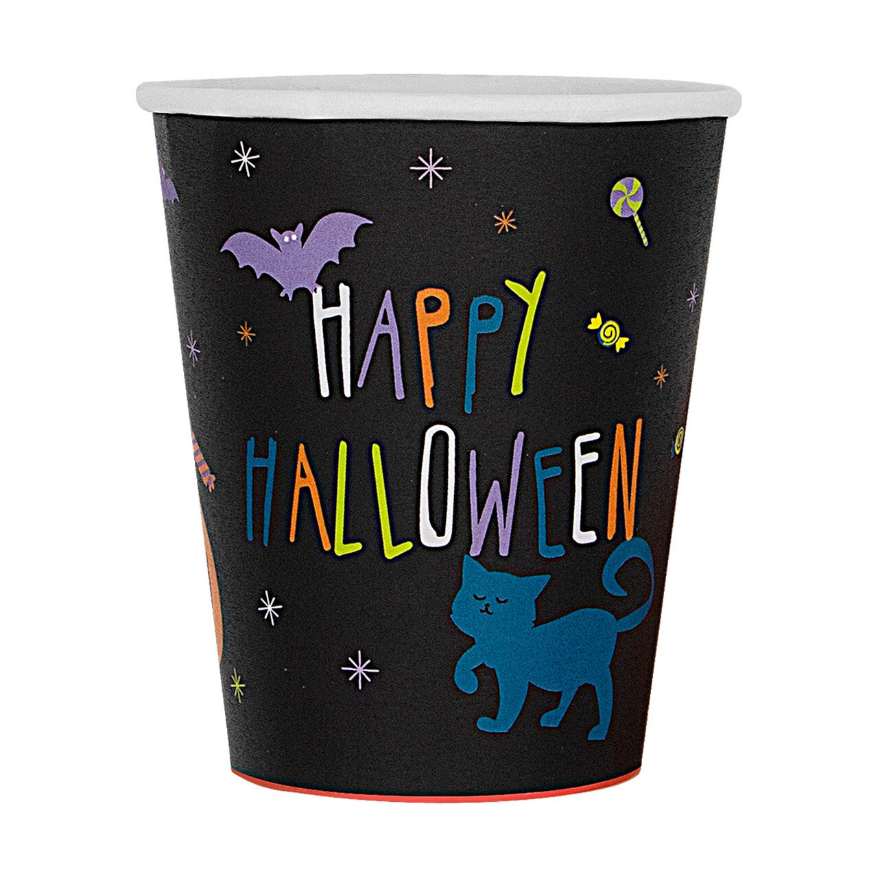 Op deze afbeelding zie je een Decoratie, van het merk Funidelia. Happy Halloween Party Bekers 8 Stuks