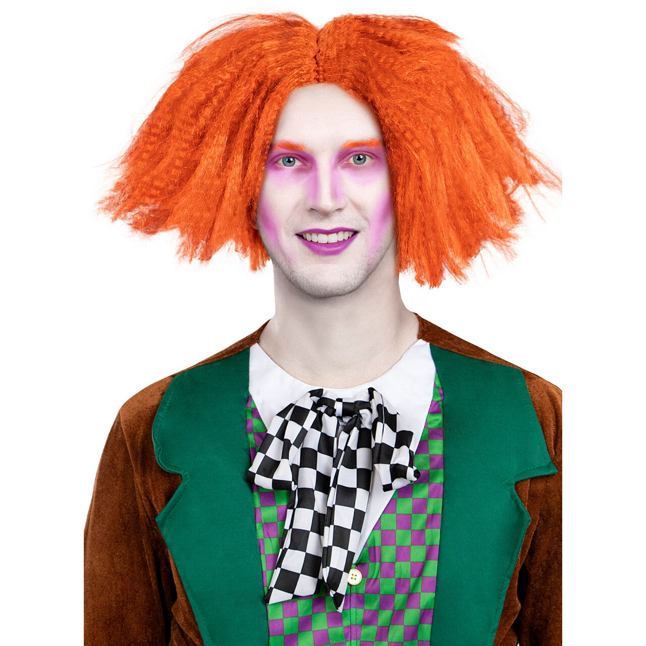 Op deze afbeelding zie je een Accessoires, van het merk Funidelia. Doorgeslagen Professor Mad Hatter Pruik Oranje