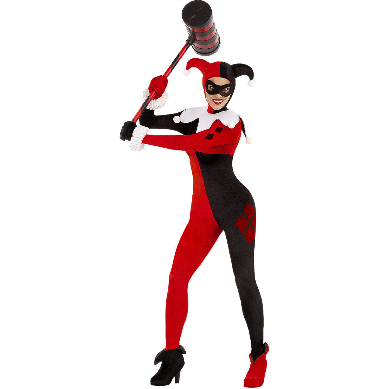Op deze afbeelding zie je een Kostuums, van het merk Funidelia. Zwart Rode Harley Quinn Dc Comics Vrouw Kostuum