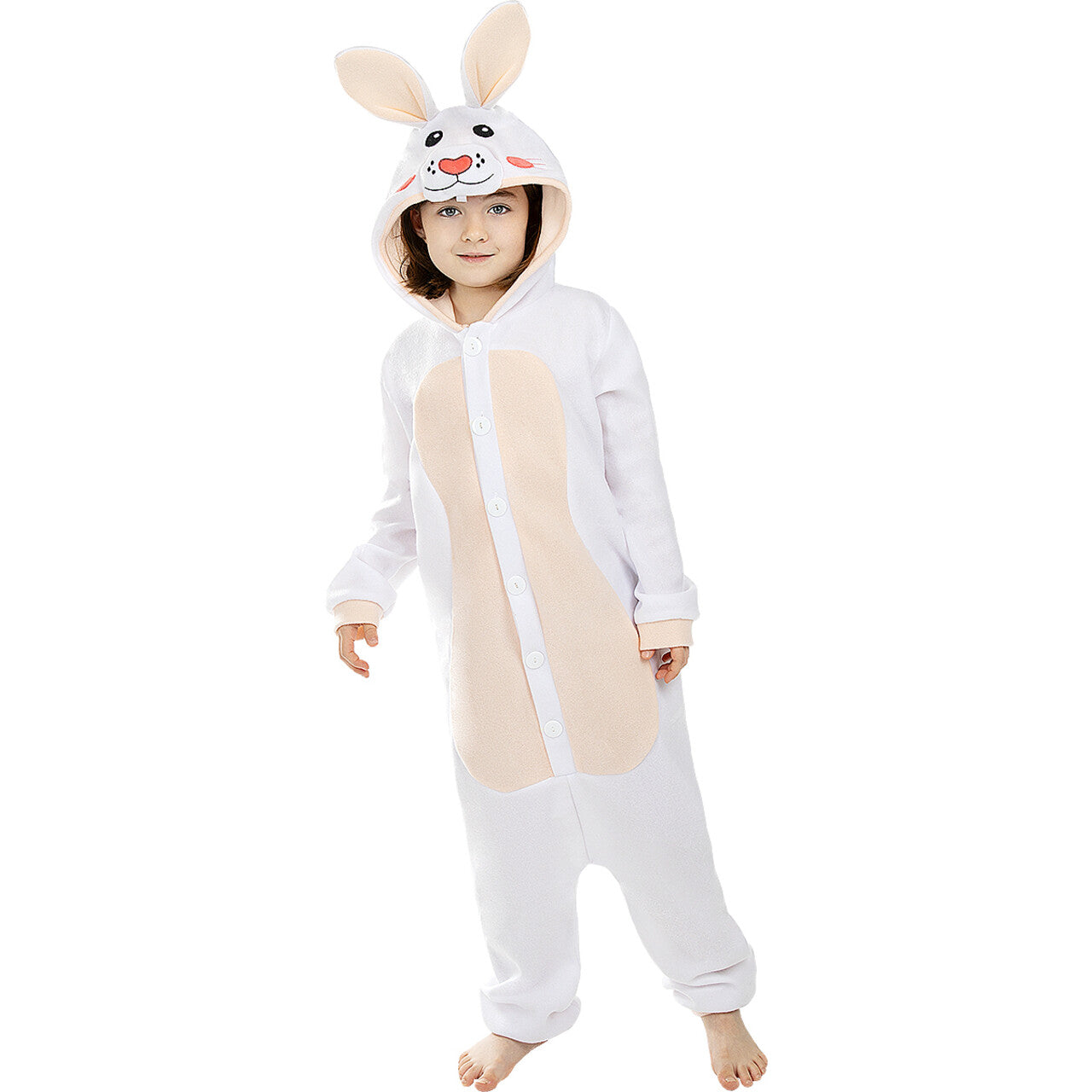 Op deze afbeelding zie je een Kostuums, van het merk Funidelia. Onesie Fluffy Konijn Kind Kostuum