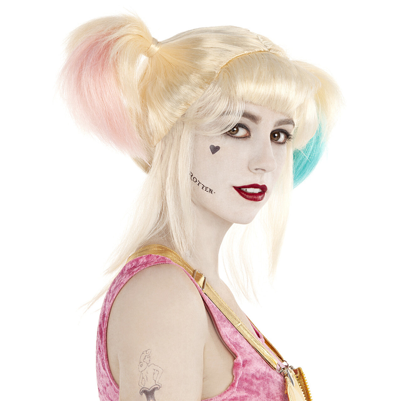 Op deze afbeelding zie je een Accessoires, van het merk Funidelia. Harley Quinn Birds Of Prey Pruik
