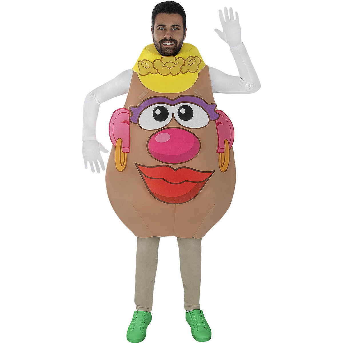 Op deze afbeelding zie je een Kostuums, van het merk Funidelia. Meneer Of Mevrouw Potato Head Man Kostuum