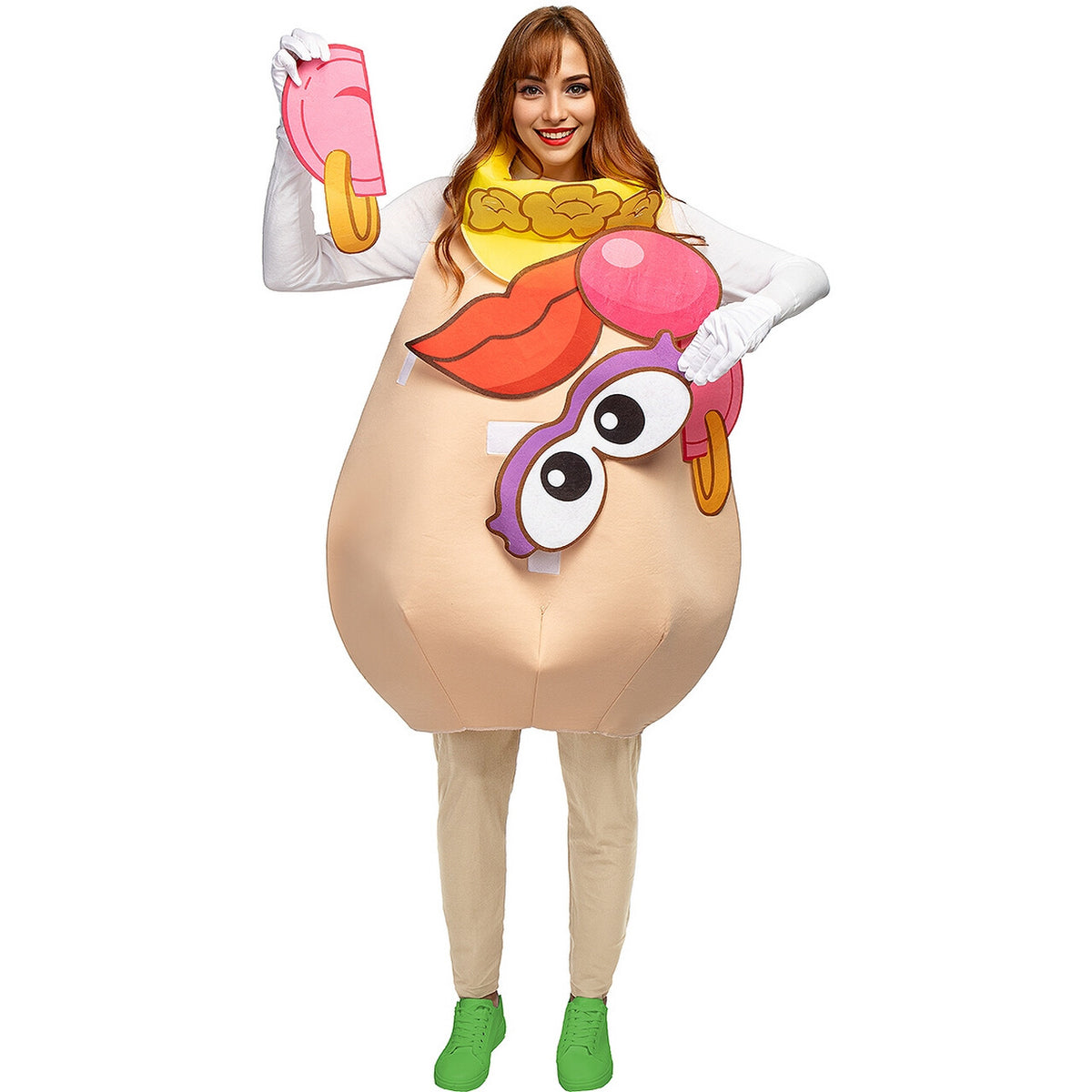 Op deze afbeelding zie je een Kostuums, van het merk Funidelia. Meneer Of Mevrouw Potato Head Man Kostuum