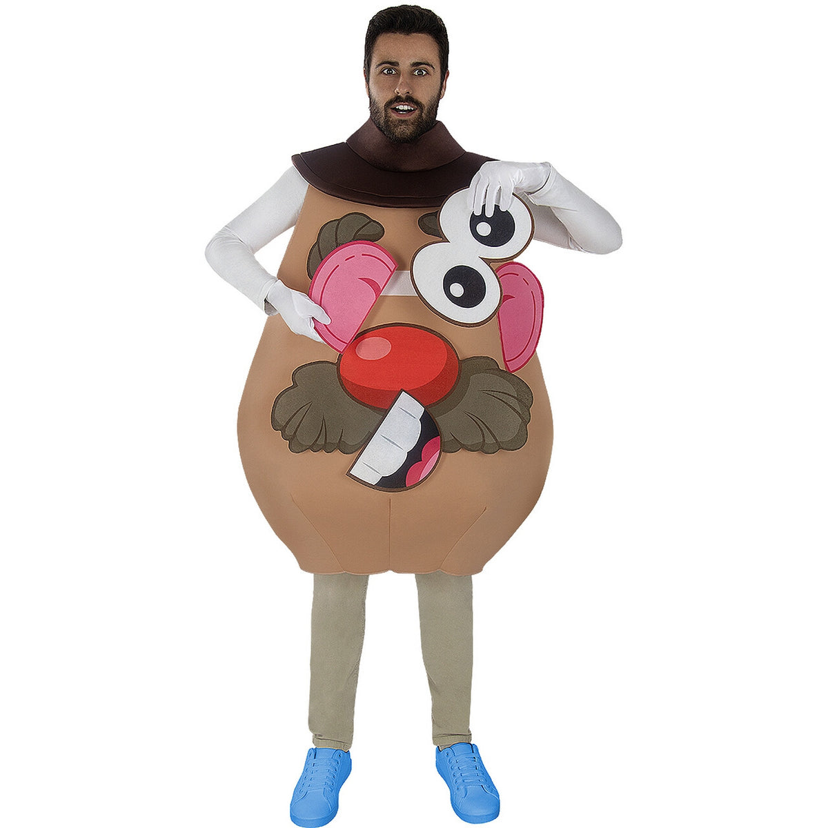 Op deze afbeelding zie je een Kostuums, van het merk Funidelia. Meneer Of Mevrouw Potato Head Man Kostuum