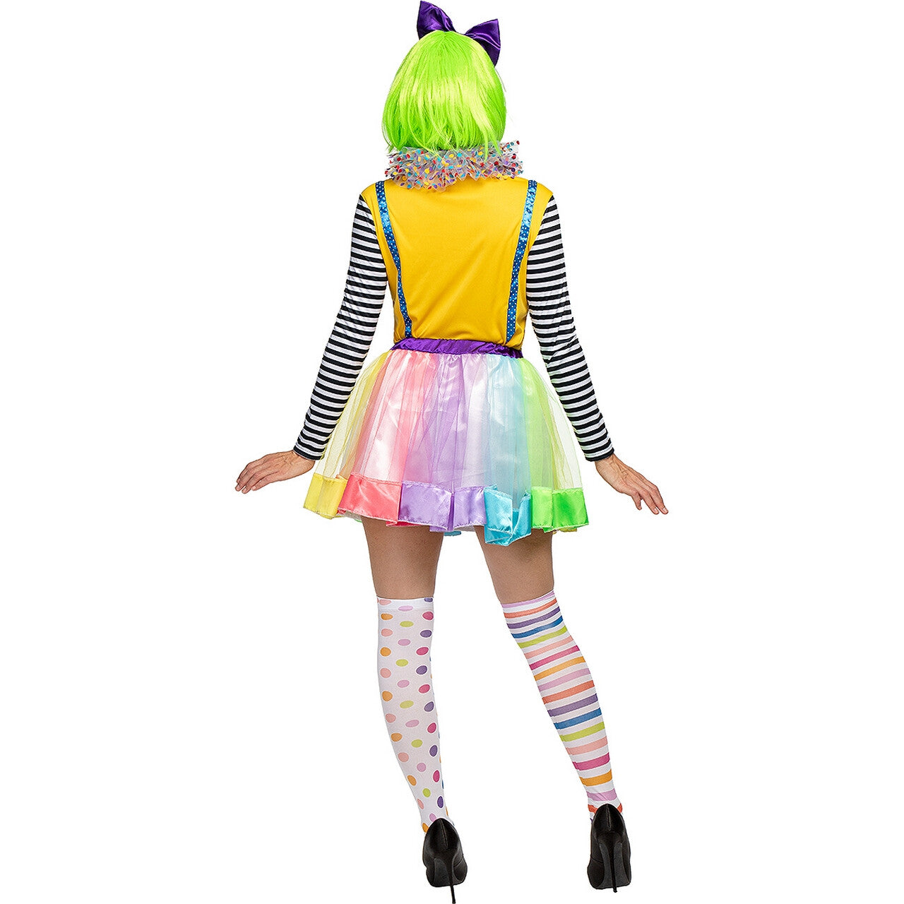 Op deze afbeelding zie je een Kostuums, van het merk Funidelia. Karlijn Kleurenfestijn Clown Vrouw Kostuum