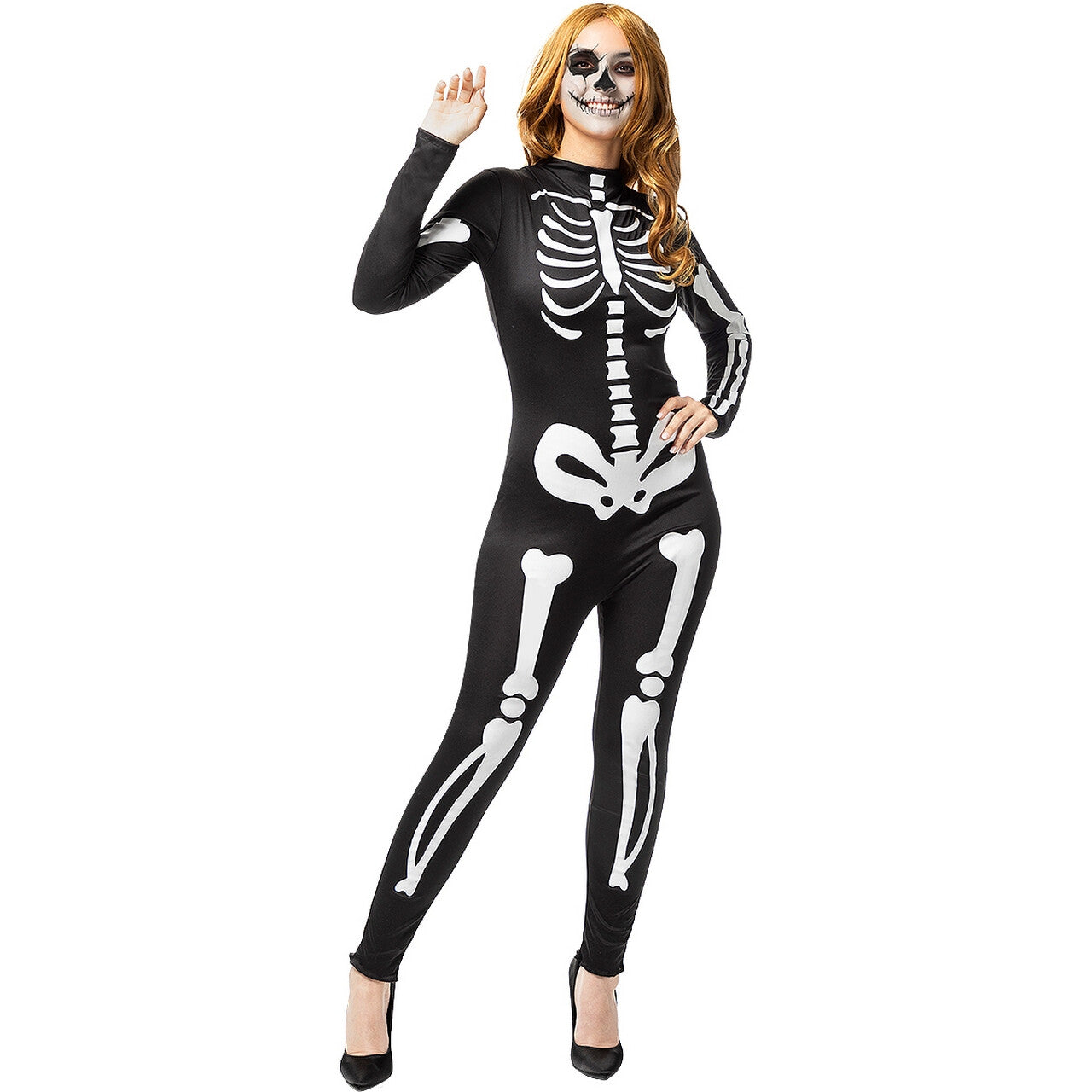 Op deze afbeelding zie je een Kostuums, van het merk Funidelia. Magere Stacy Skeleton Vrouw Kostuum