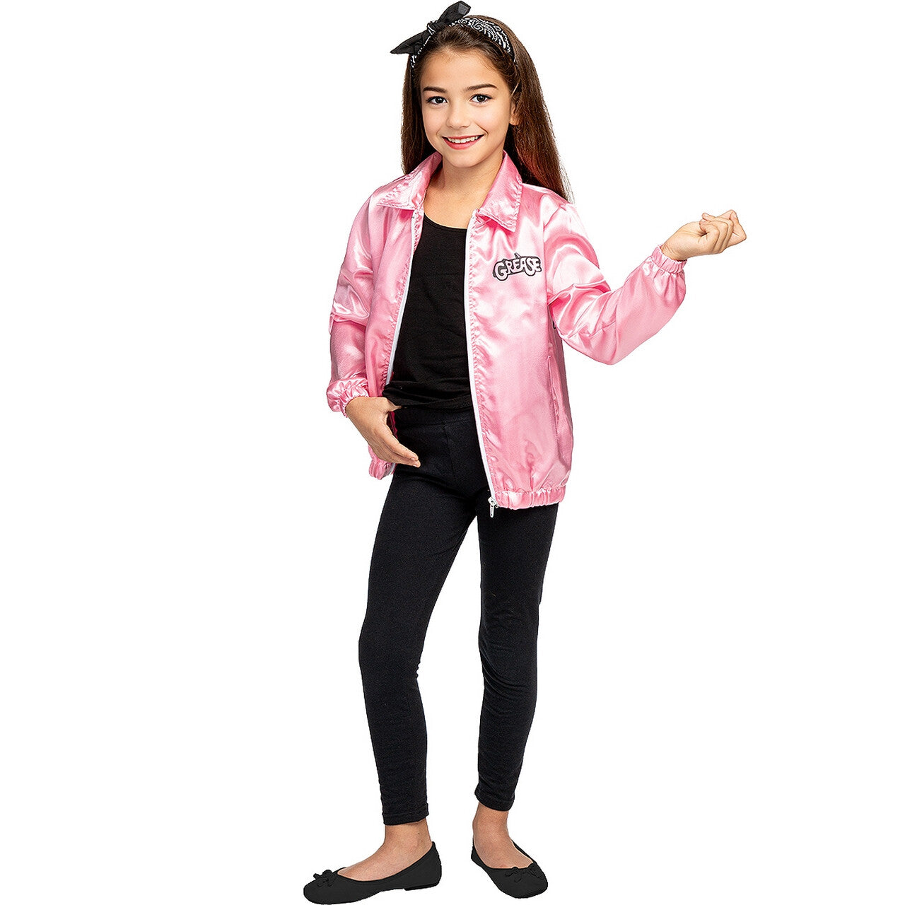 Op deze afbeelding zie je een Kostuums, van het merk Funidelia. Grease Pink Ladies Roze Jas Kind
