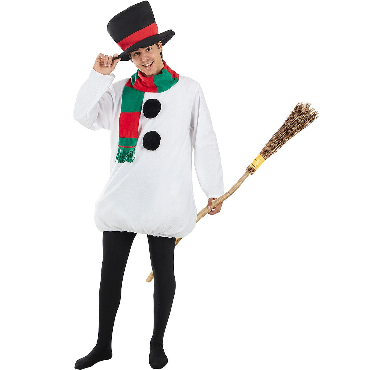 Op deze afbeelding zie je een Kostuums, van het merk Funidelia. IJskoude Sta In De Sneeuw Pop Man Kostuum