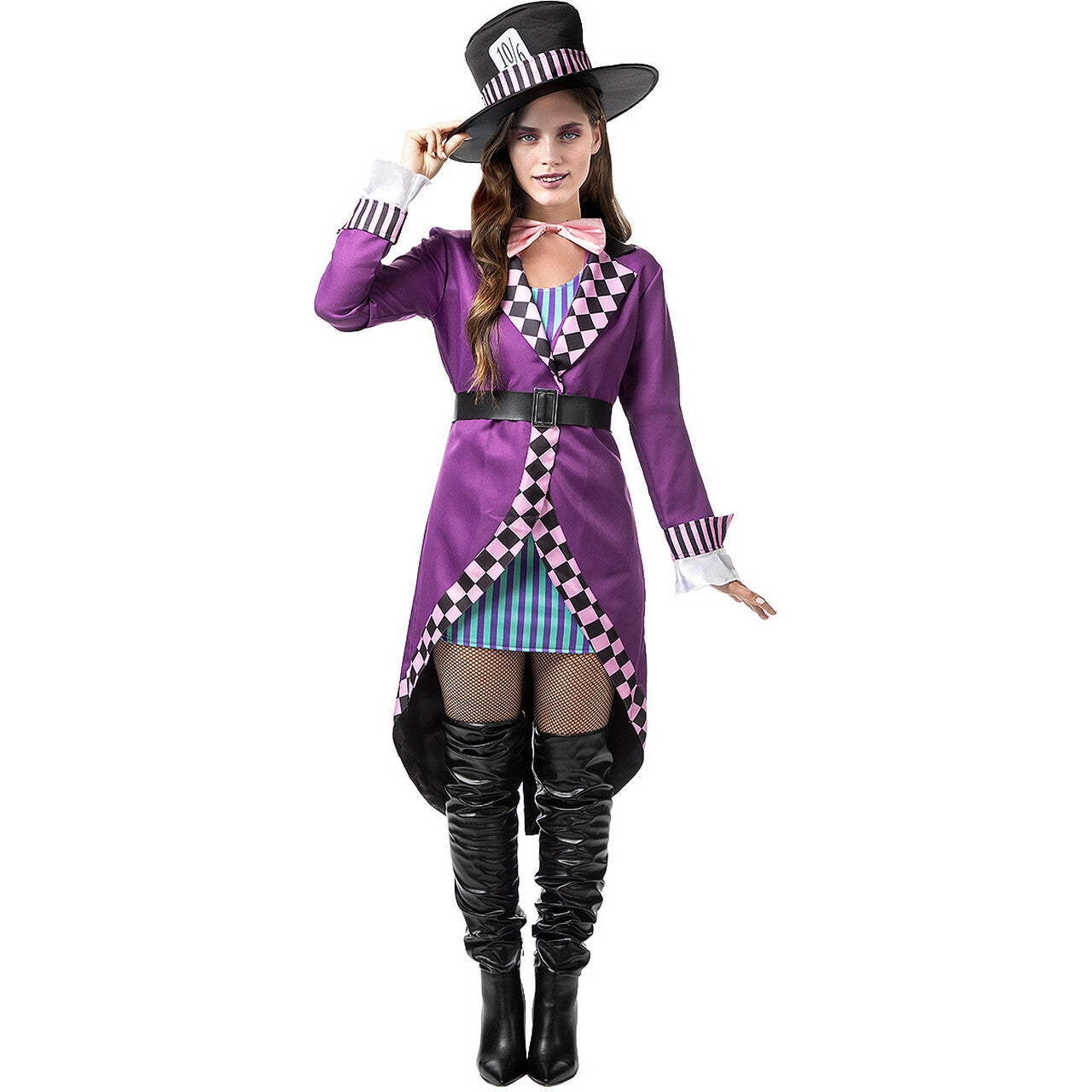 Op deze afbeelding zie je een Kostuums, van het merk Funidelia. Gek En Sexy Mad Hatter Dame Vrouw Kostuum