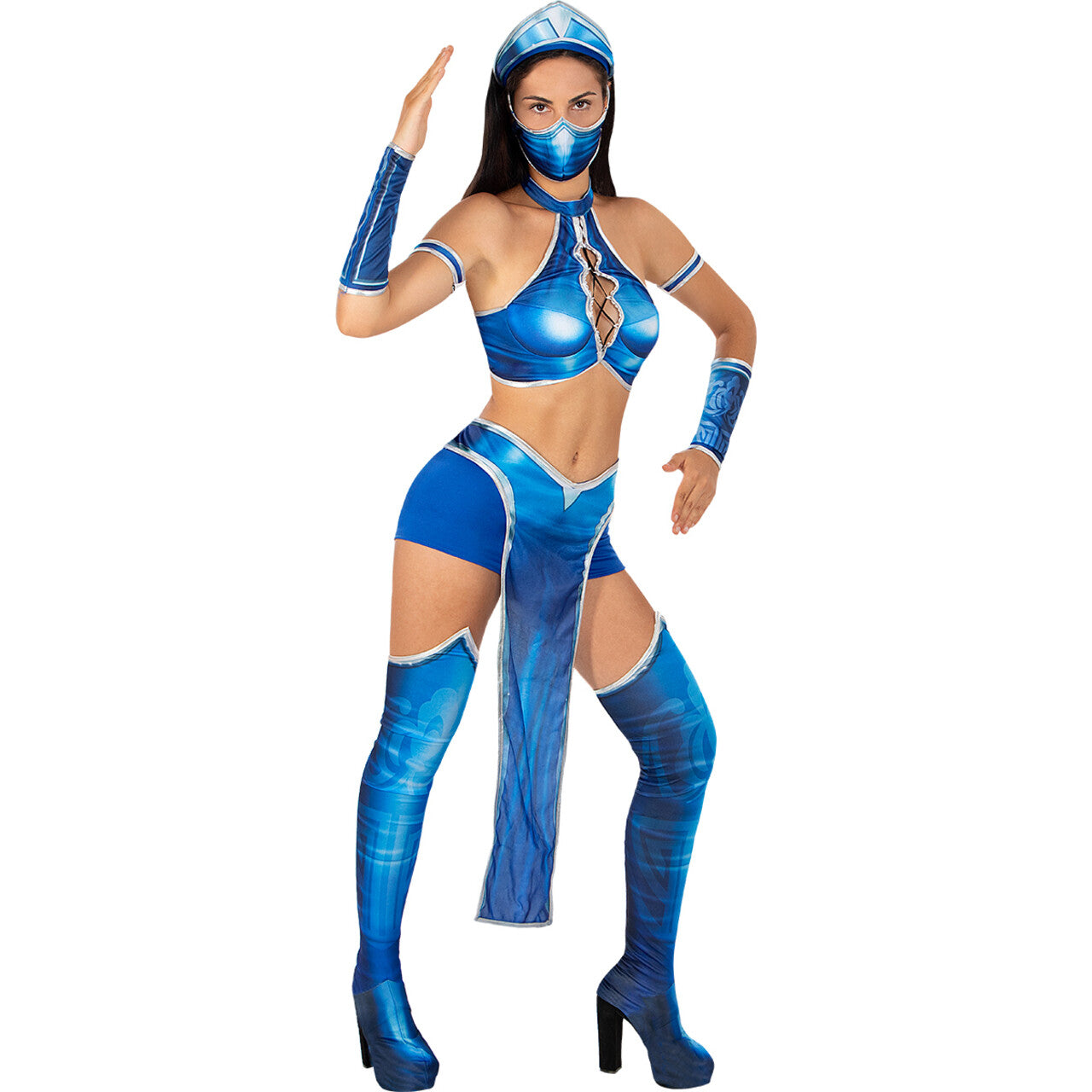 Op deze afbeelding zie je een Kostuums, van het merk Funidelia. Kitana Mortal Kombat Vrouw Kostuum