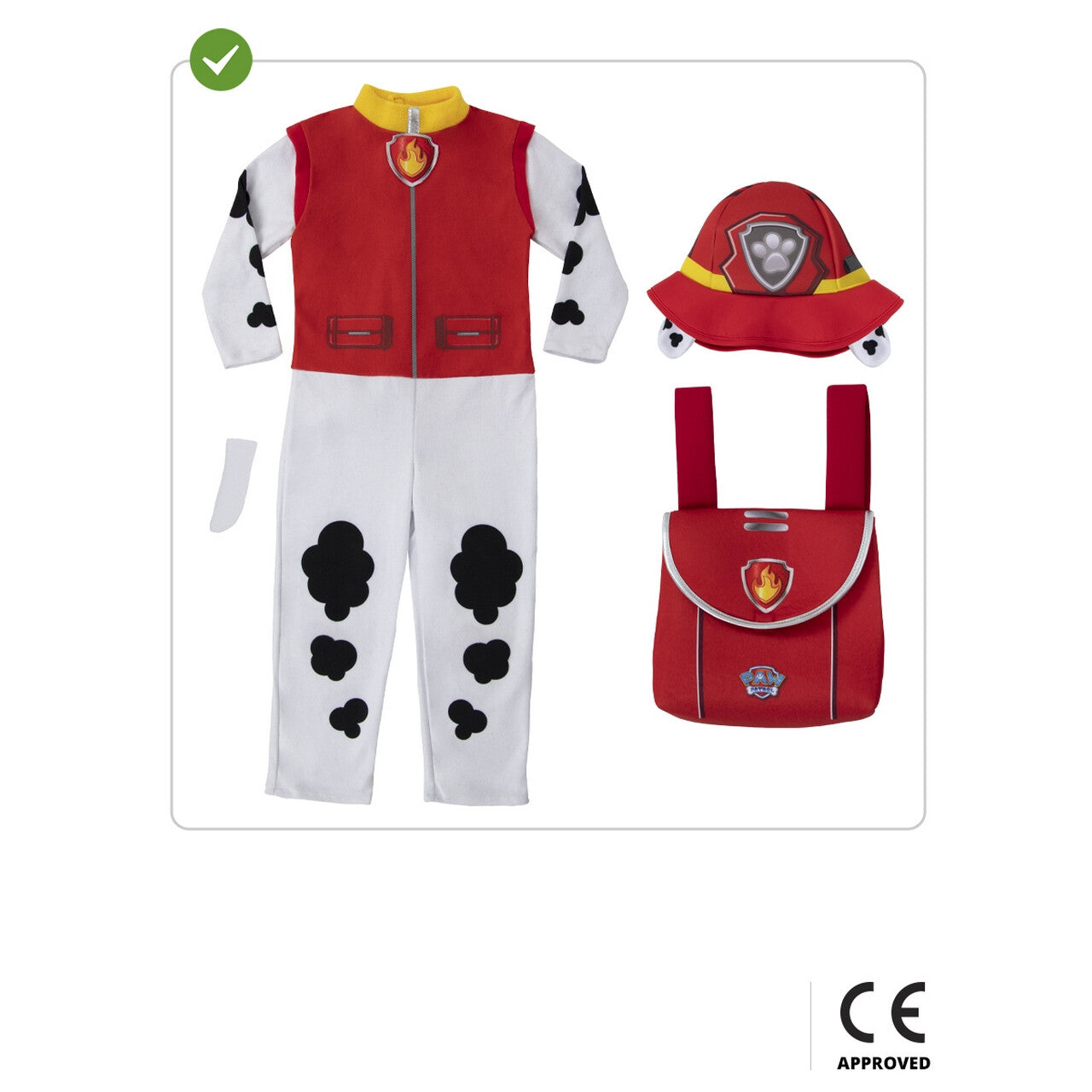 Op deze afbeelding zie je een Kostuums, van het merk Funidelia. Superpup Paw Patrol Marshall Kind Kostuum