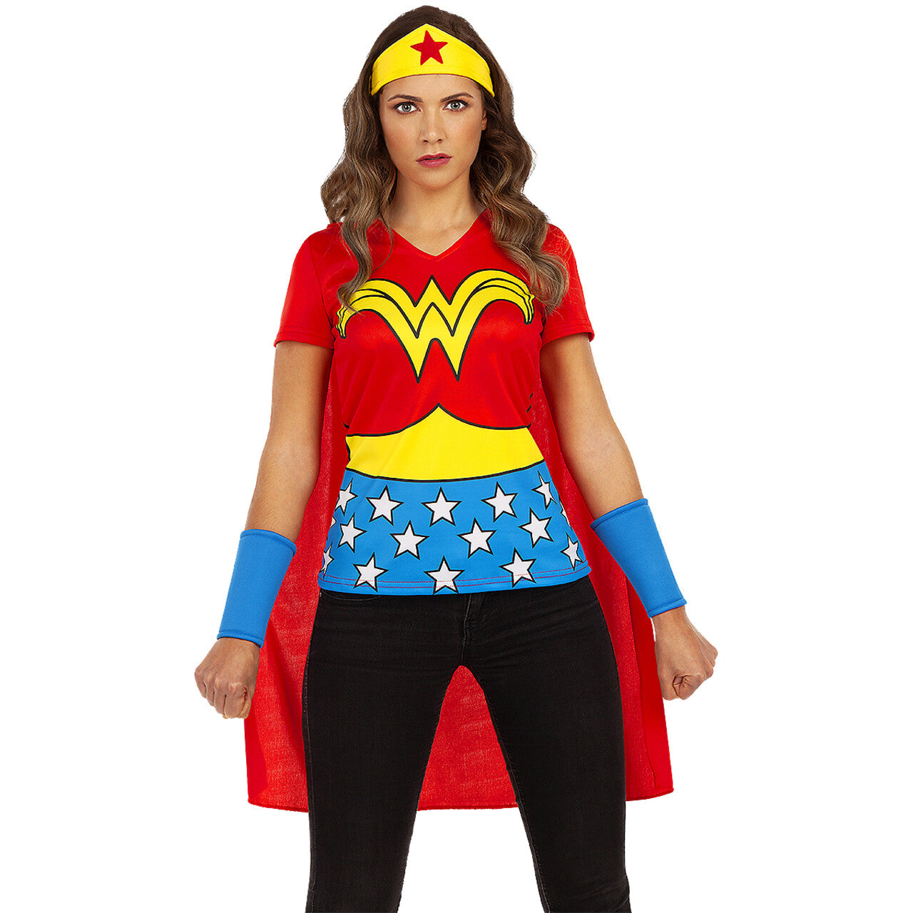 Op deze afbeelding zie je een Kostuums, van het merk Funidelia. Wonderschone Wonder Woman Vrouw Kostuum
