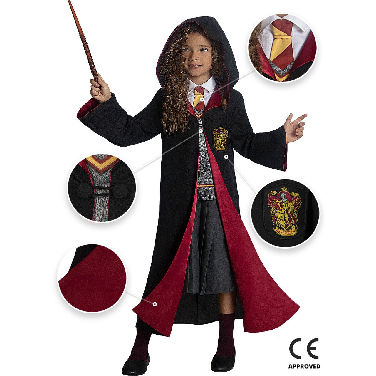 Op deze afbeelding zie je een Kostuums, van het merk Funidelia. Deluxe Hermielien Granger Meisje Kostuum