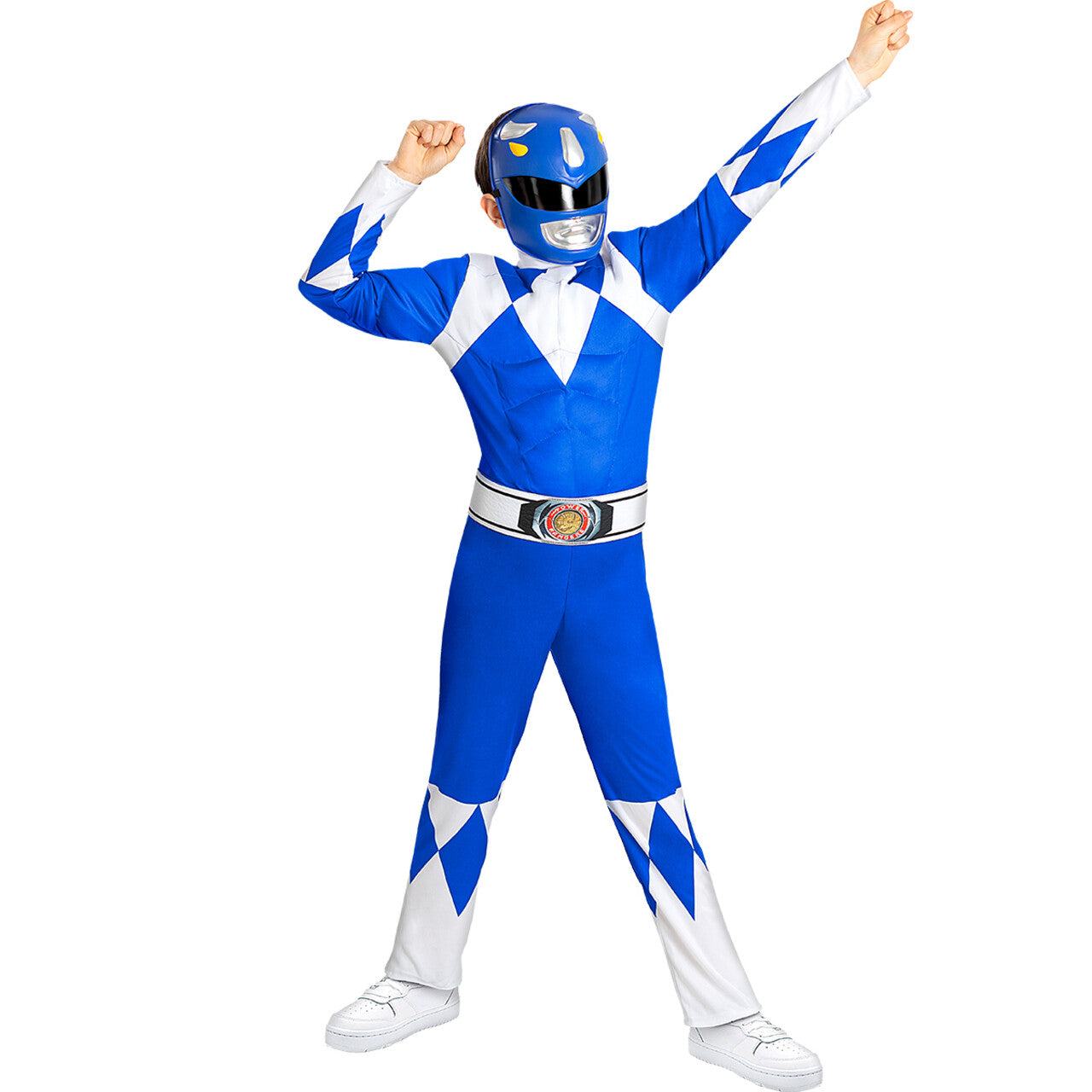 Op deze afbeelding zie je een Accessoires, van het merk Funidelia. Morph Tijd Blauwe Power Ranger Masker Kind