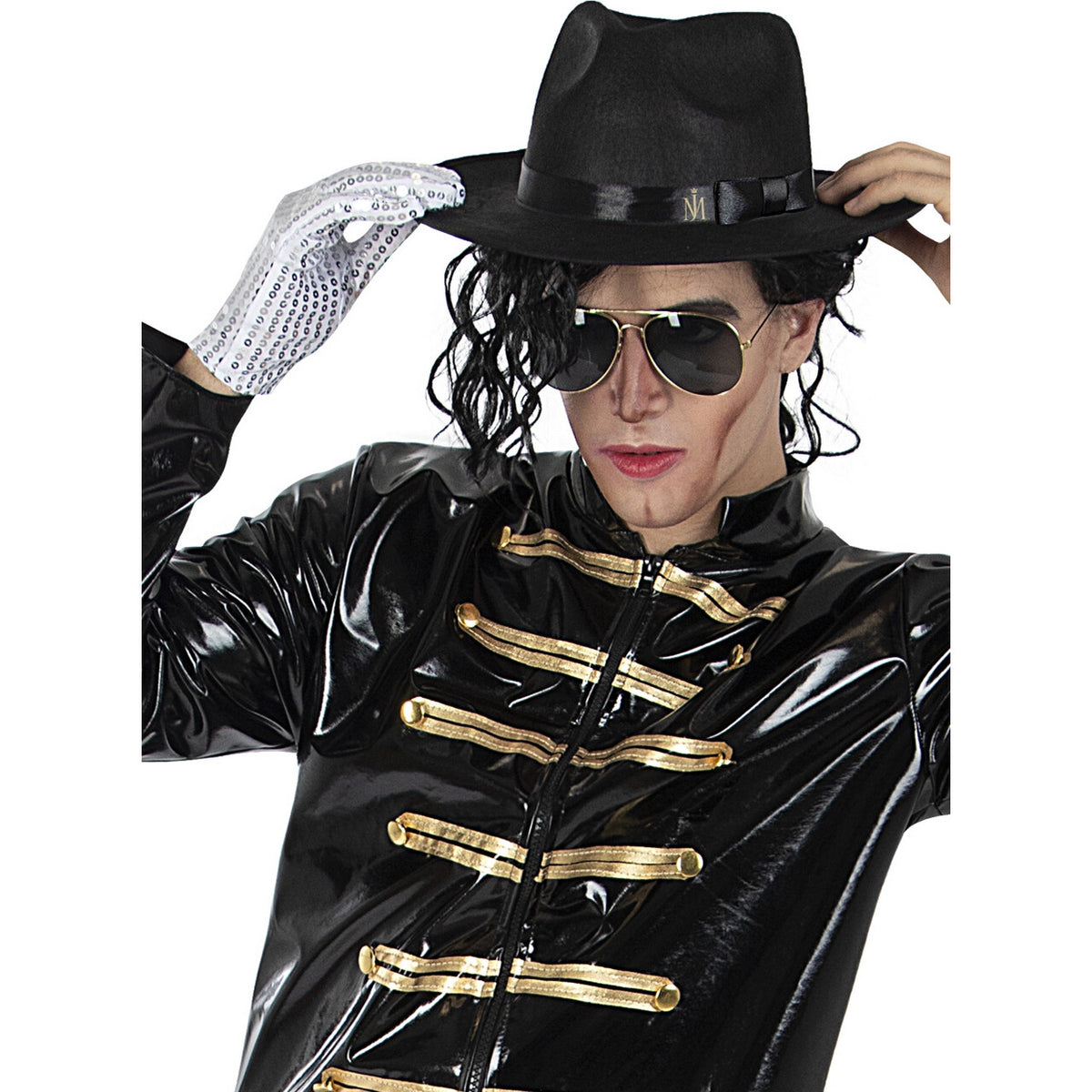 Op deze afbeelding zie je een Accessoires, van het merk Funidelia. Michael Jackson Hoed En 1 Glitter Handschoen