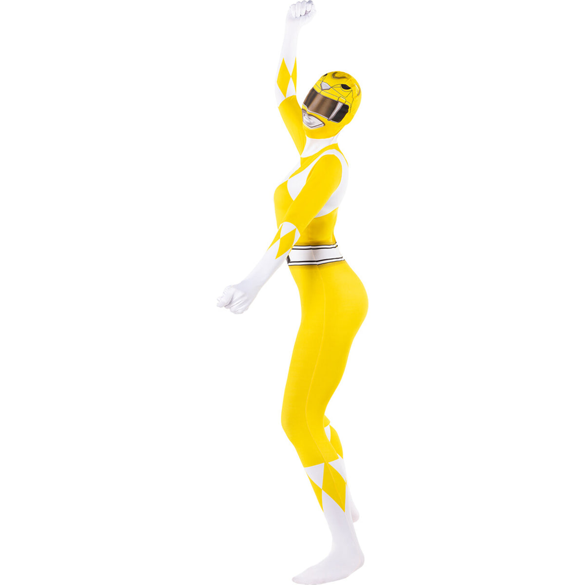 Op deze afbeelding zie je een Kostuums, van het merk Funidelia. Yellow Power Ranger™ - Second Skin Vrouw Kostuum