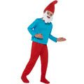 Grote Smurf Blauwe Leider Met Staart Jongen Kostuum