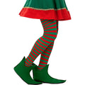 Rood Groen Gestreepte Panty Elf