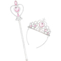 Ensemble Princesse Rose Et Argenté Couronne Et Sceptre