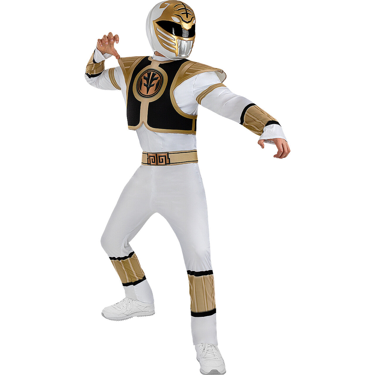Op deze afbeelding zie je een Accessoires, van het merk Funidelia. Mighty Morphin White Power Ranger Helm