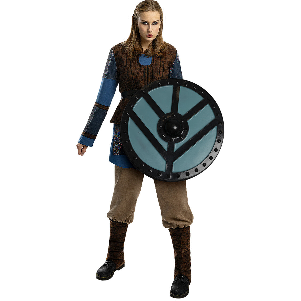 Op deze afbeelding zie je een Kostuums, van het merk Funidelia. Dappere Strijdster Lagertha Van Vikings Vrouw Kostuum