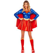 Op deze afbeelding zie je een Kostuums, van het merk Funidelia. Shiny Supergirl Saves The World Vrouw Kostuum