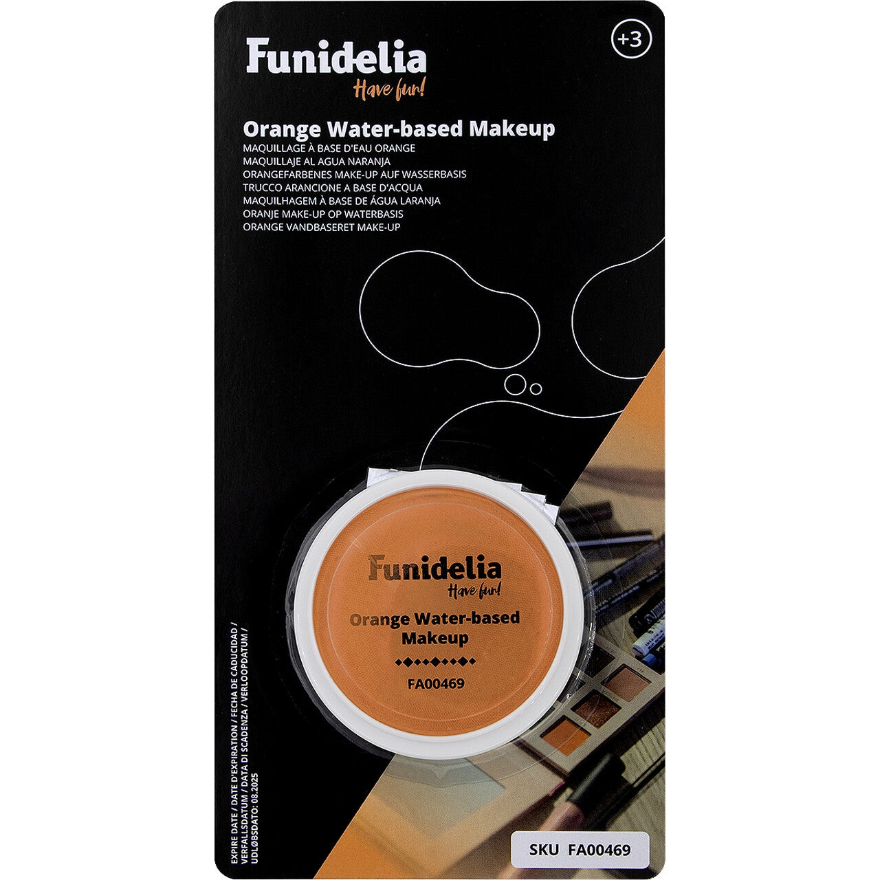 Op deze afbeelding zie je een Accessoires, van het merk Funidelia. Schmink Make Up Oranje Waterbasis 96 Gram