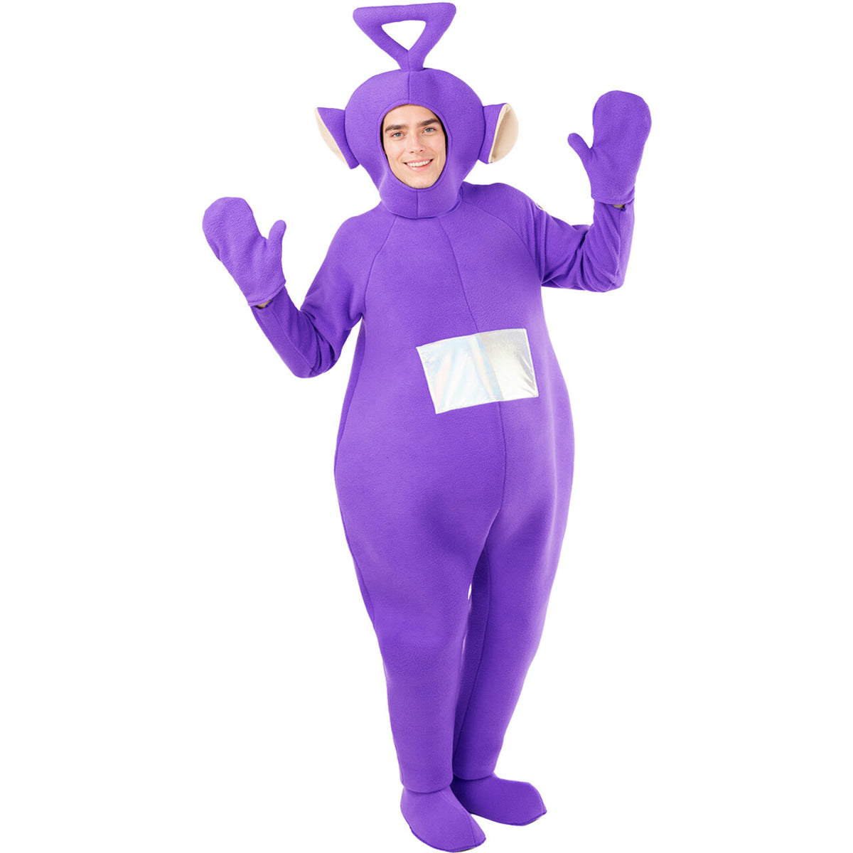 Op deze afbeelding zie je een Kostuums, van het merk Funidelia. Tinky Winky Kostuum - Teletubbies™ - Teletubbiepak