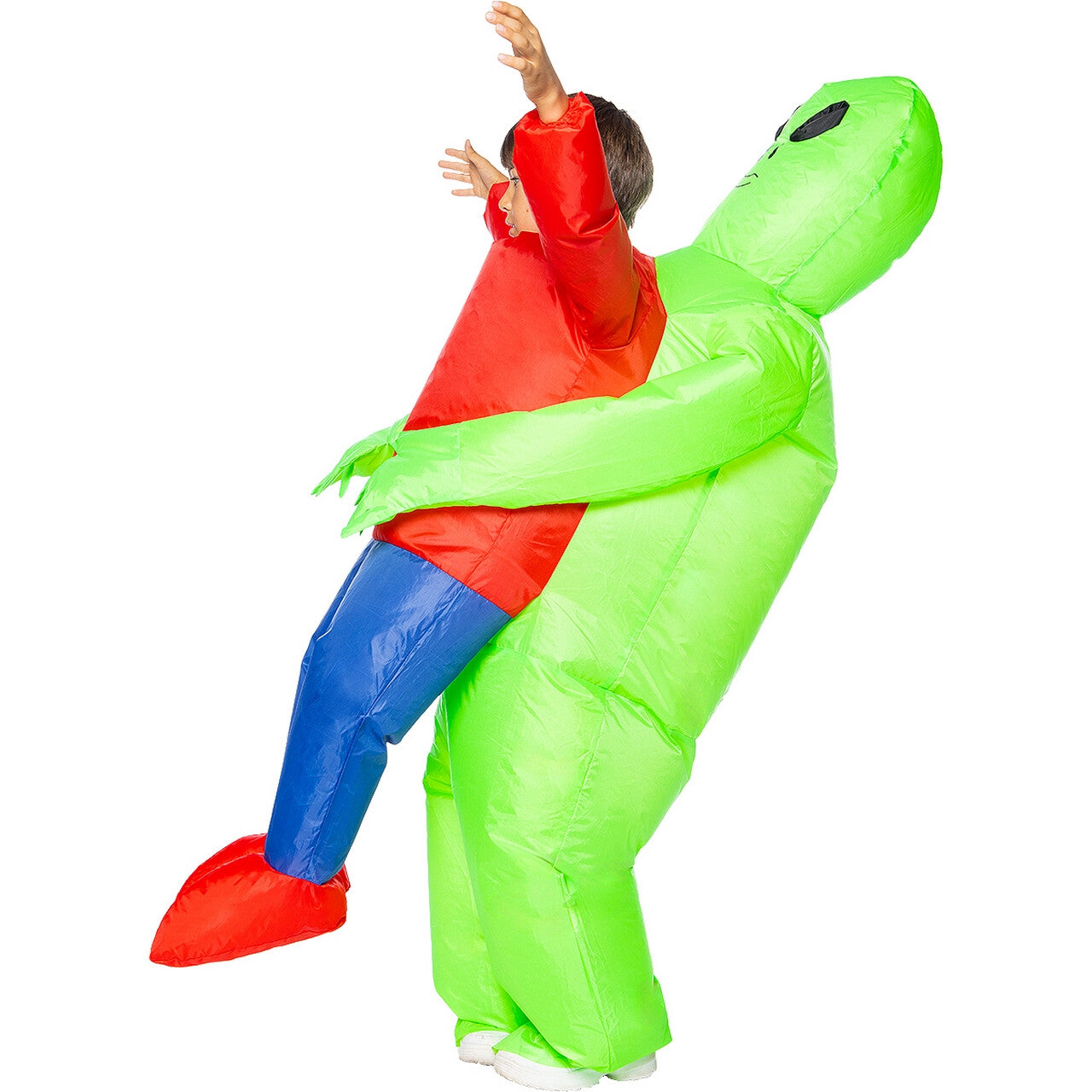 Op deze afbeelding zie je een Kostuums, van het merk Funidelia. Help Ontvoerd Door Een Opblaasbare Alien Kind Kostuum
