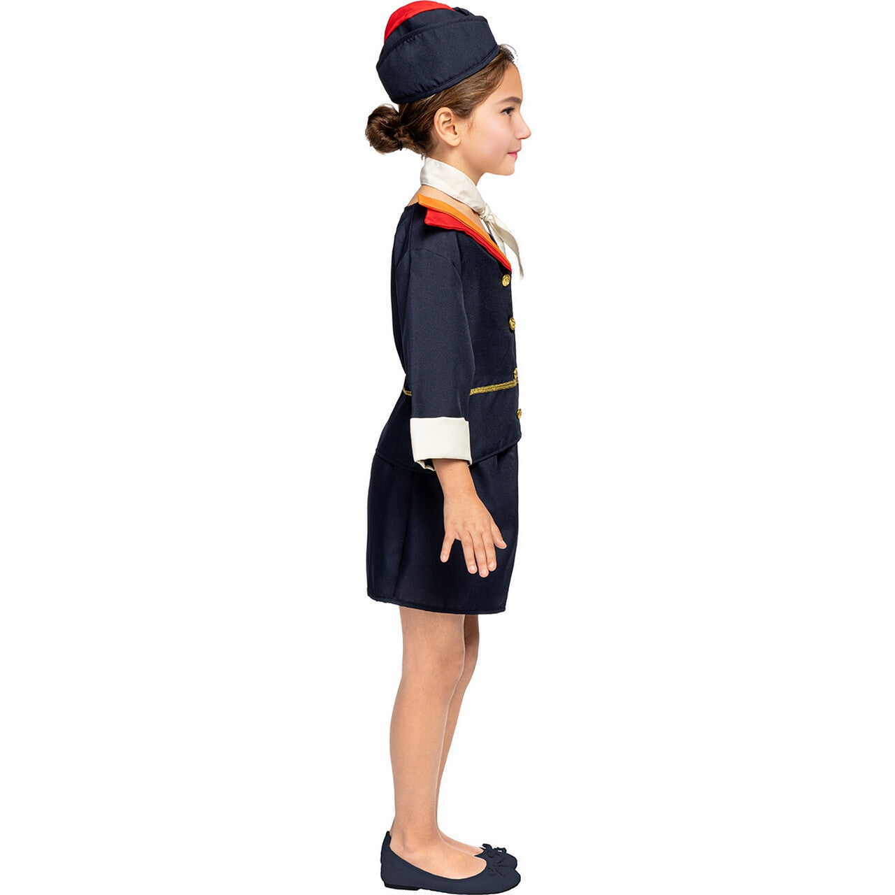 Op deze afbeelding zie je een Kostuums, van het merk Funidelia. Stewardess Maartje Steward Meisje Kostuum