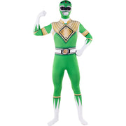 Op deze afbeelding zie je een Kostuums, van het merk Funidelia. Green Power Ranger™ - Second Skin Kostuum