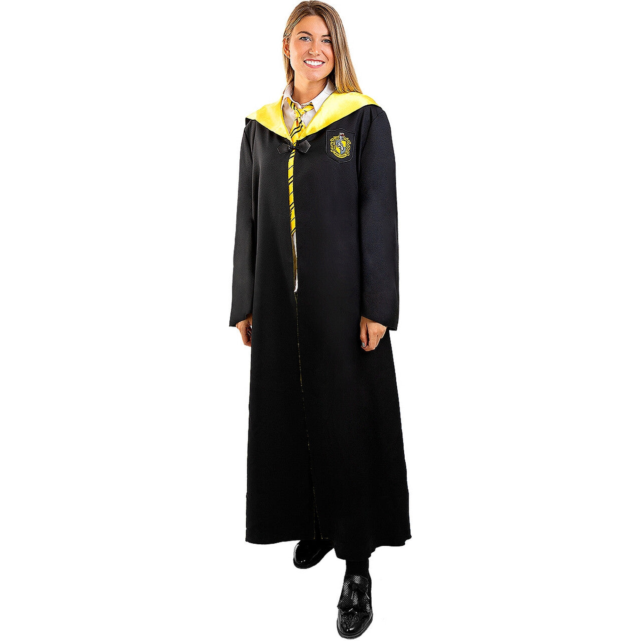 Op deze afbeelding zie je een Kostuums, van het merk Funidelia. Harry Potter Hufflepuff Back To School Cape Kostuum