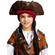 Op deze afbeelding zie je een Accessoires, van het merk Funidelia. Bruine Piratenhoed Jack Met Rode Bandana Kind