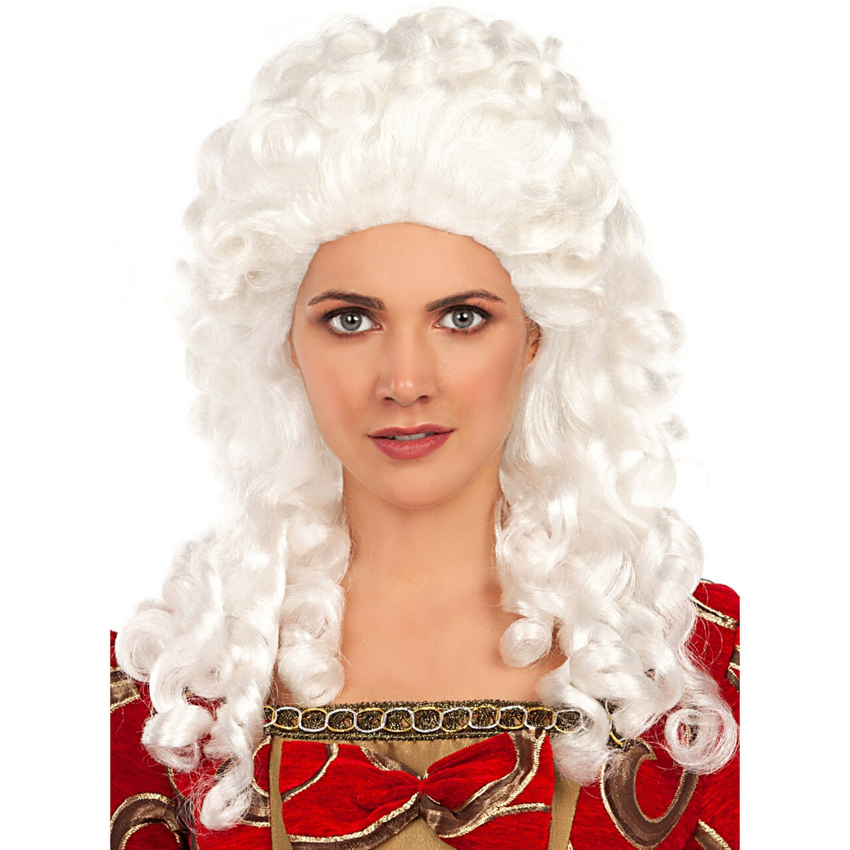 Op deze afbeelding zie je een Accessoires, van het merk Funidelia. Dame Du Baroque Pruik Wit