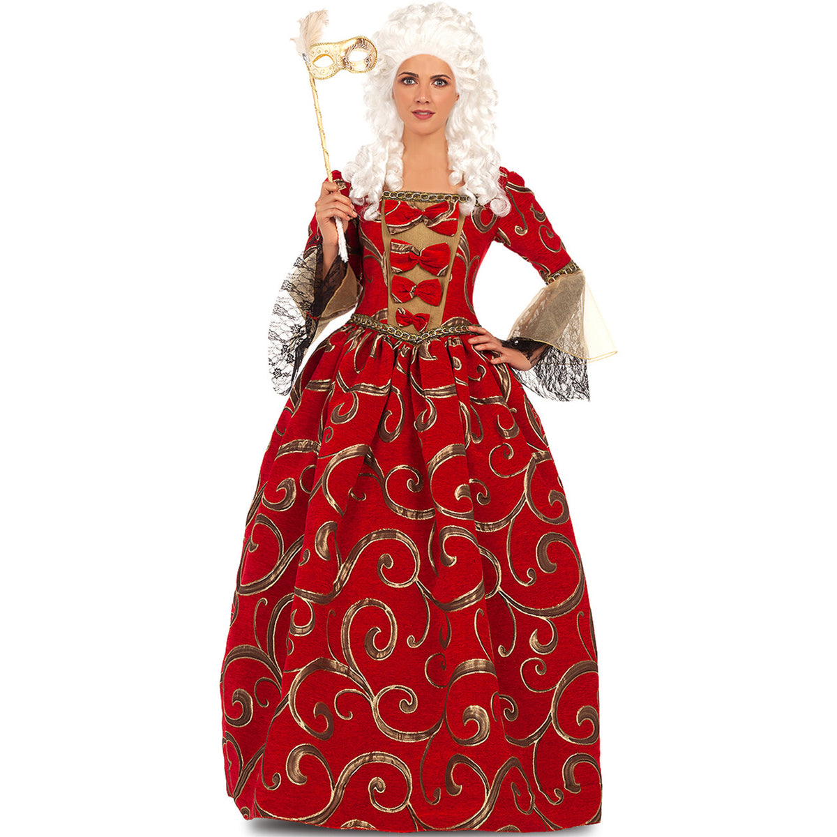 Op deze afbeelding zie je een Accessoires, van het merk Funidelia. Dame Du Baroque Pruik Wit