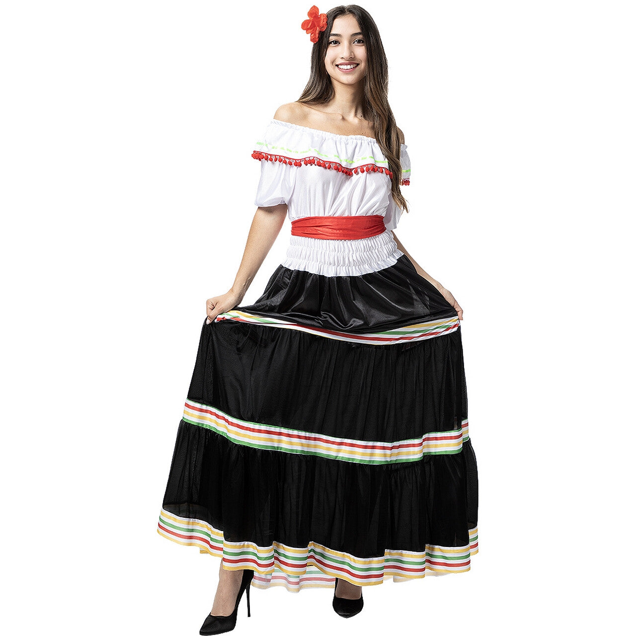 Op deze afbeelding zie je een Kostuums, van het merk Funidelia. Bailarina De Mexico Vrouw Kostuum