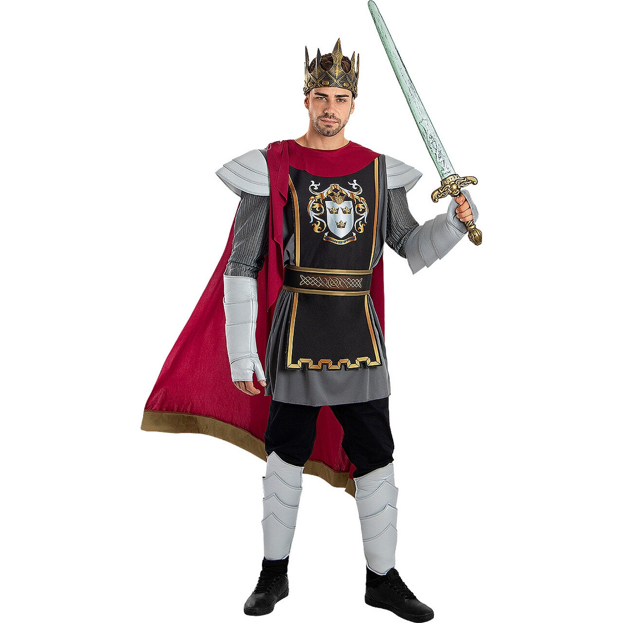 Op deze afbeelding zie je een Kostuums, van het merk Funidelia. Oppermachtige Deluxe King Arthur Man Kostuum