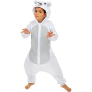 Op deze afbeelding zie je een Kostuums, van het merk Funidelia. Polly Polar De Prettige IJsbeer Onesie Kind Kostuum