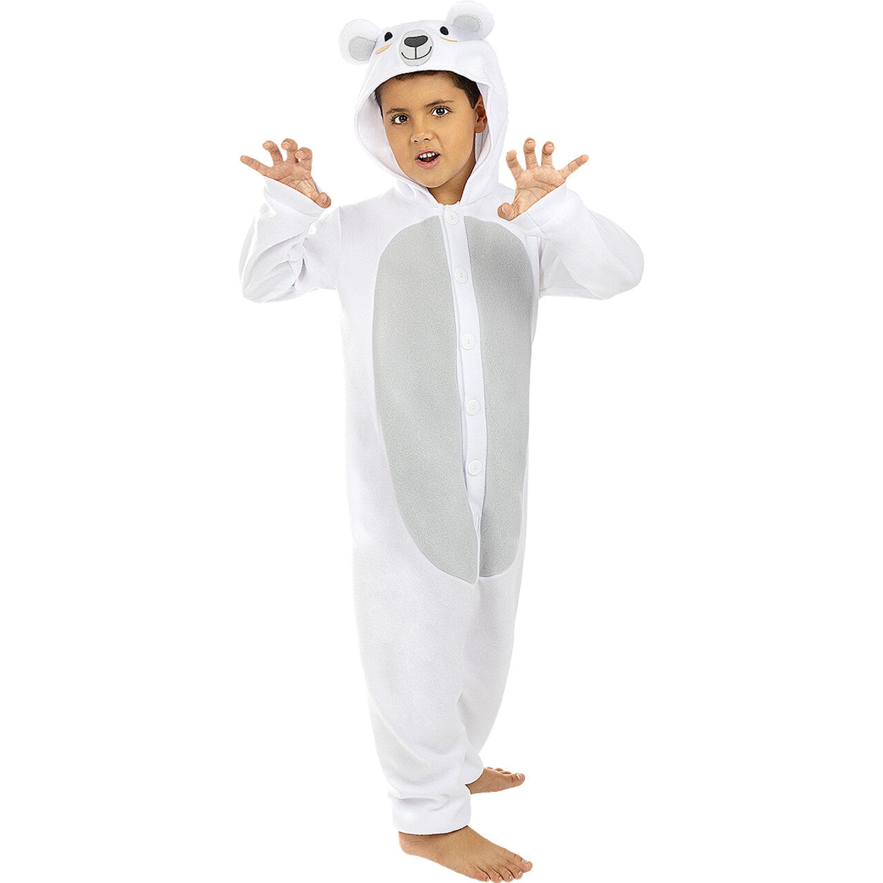 Op deze afbeelding zie je een Kostuums, van het merk Funidelia. Polly Polar De Prettige IJsbeer Onesie Kind Kostuum