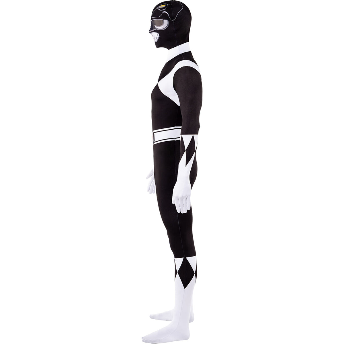 Op deze afbeelding zie je een Kostuums, van het merk Funidelia. Black Power Ranger™ - Second Skin Kostuum