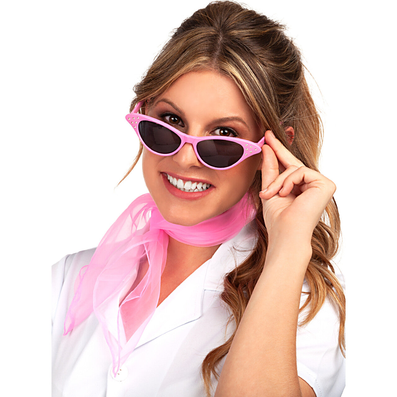 Op deze afbeelding zie je een Accessoires, van het merk Funidelia. Jaren 50 Roze Sjaal