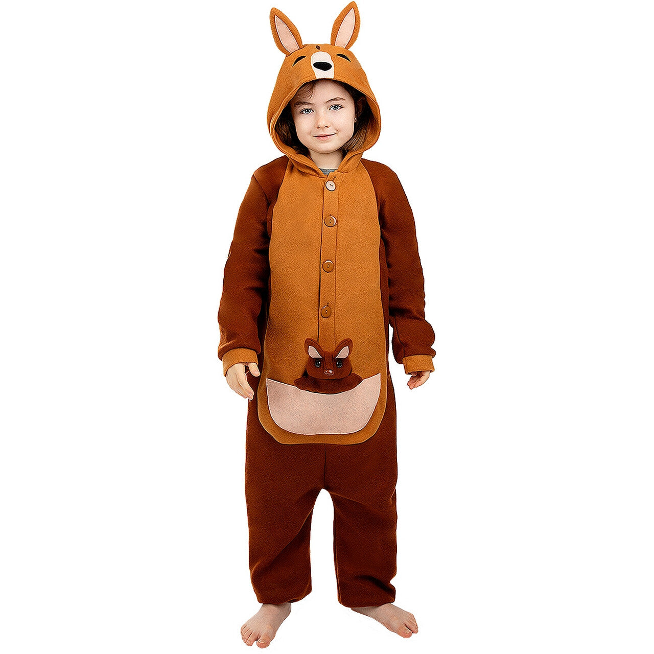 Op deze afbeelding zie je een Kostuums, van het merk Funidelia. Onesie Kangoeroe Met Kleine Joey Kind Kostuum