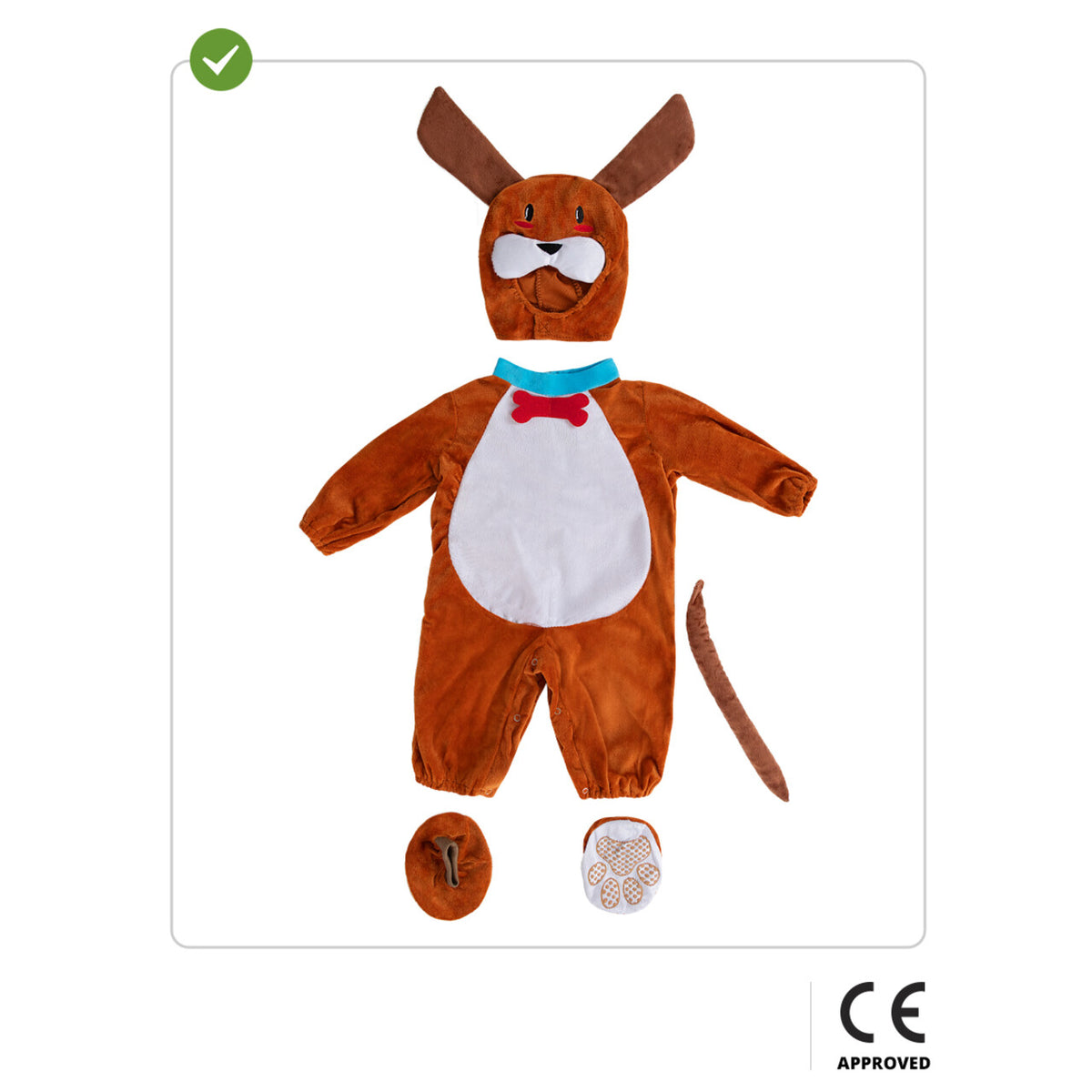 Op deze afbeelding zie je een Kostuums, van het merk Funidelia. Puppy Love Onesie Kind Kostuum