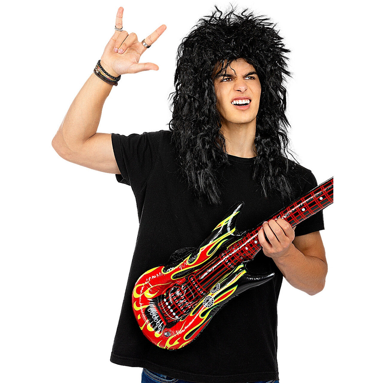 Op deze afbeelding zie je een Accessoires, van het merk Funidelia. Rocker Slash Pruik