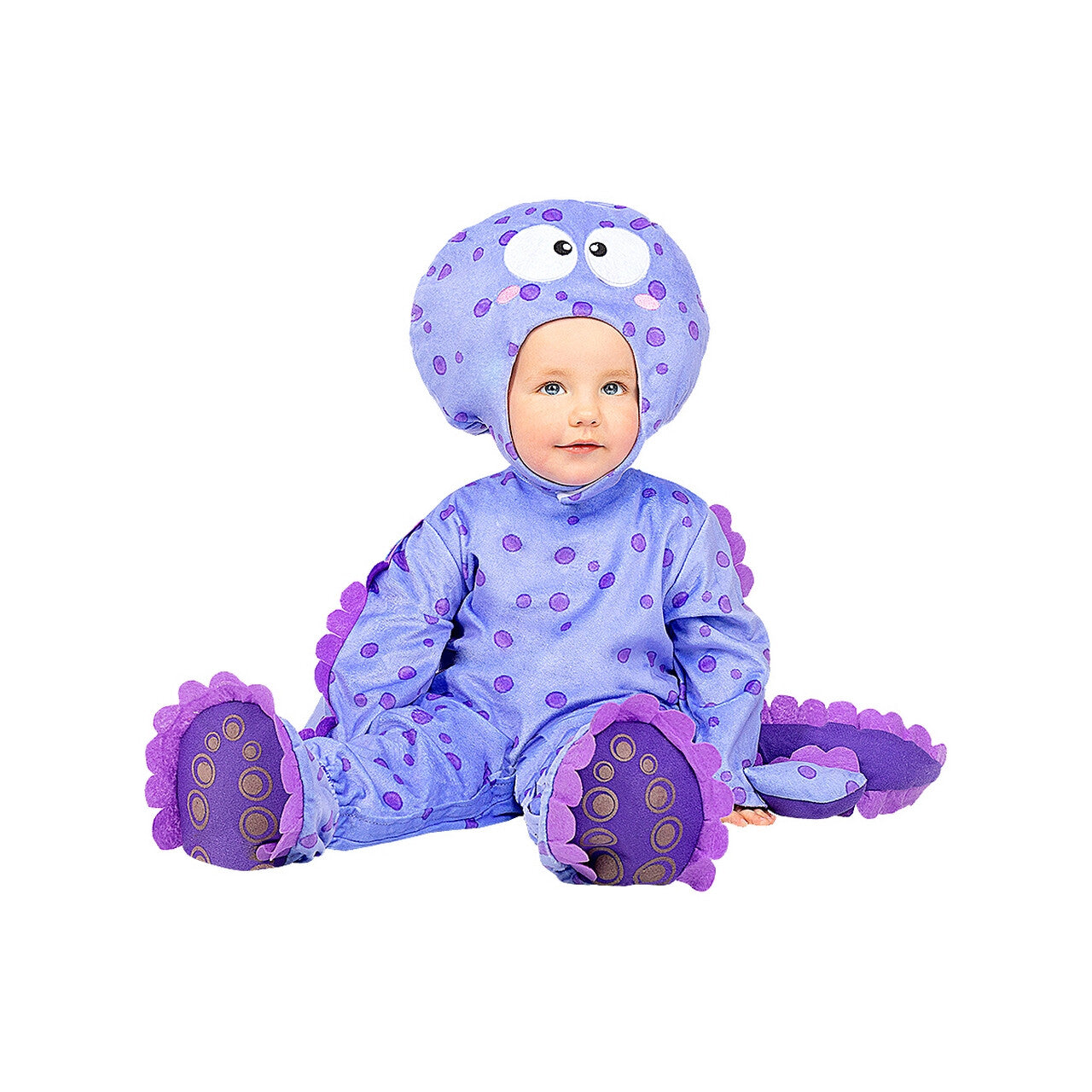 Op deze afbeelding zie je een Kostuums, van het merk Funidelia. Octopurple Baby Kind Kostuum